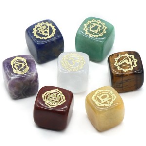 Charka Cube Engraved Reiki Meditation Wicca Power Balancing Set